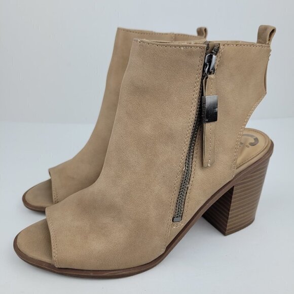 CIRCUS Sam Edelman Kammi Tan Faux Leather Cutout/Open Toe Ankle Boot 8.5 - Picture 7 of 12